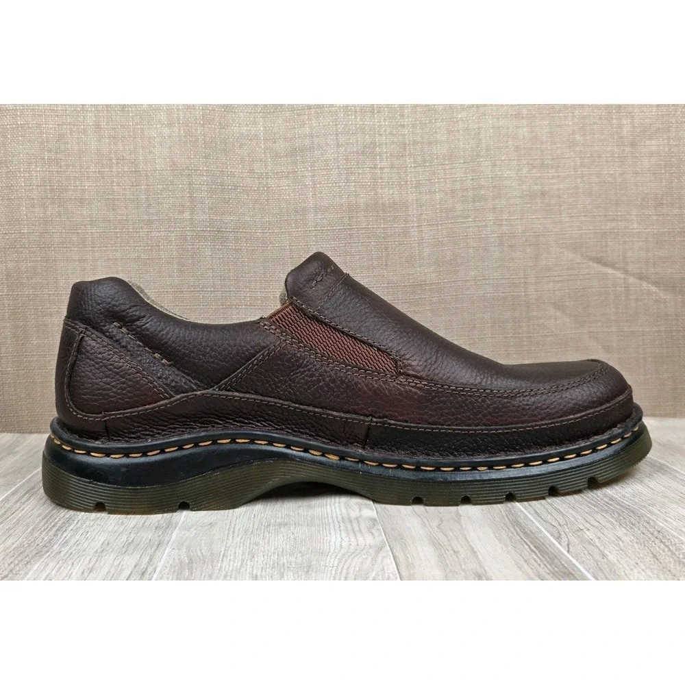 Dr Martens Mens Orson Loafers Size 12M Brown Leather Slip On Lug Sole Shoes NEW